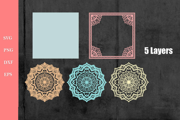 3D Shadow box SVG DXF - Layered Mandala Svg - 3D Mandala Svg files for Cricut-Rishasart