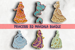 3D Princess SVG DXF files - Kids Svg-Rishasart