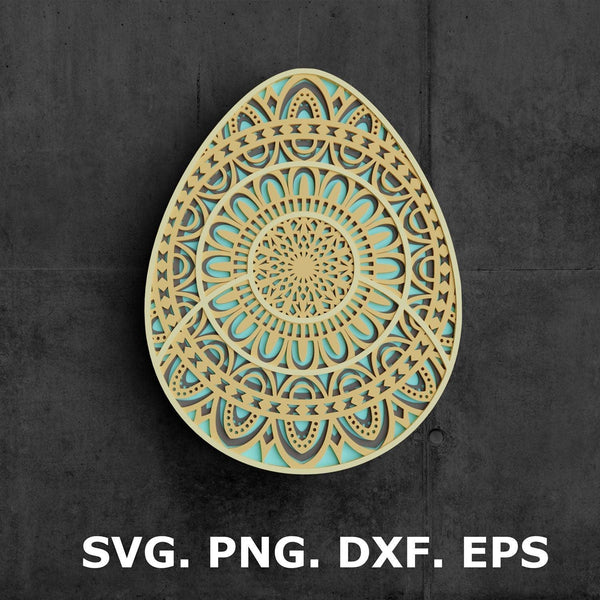 3D Easter SVG Layered Bundle  - 3D Mandala Svg-Rishasart