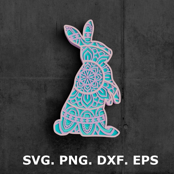 3D Easter SVG Layered Bundle  - 3D Mandala Svg-Rishasart