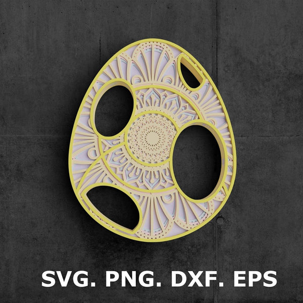 3D Easter SVG Layered Bundle  - 3D Mandala Svg-Rishasart