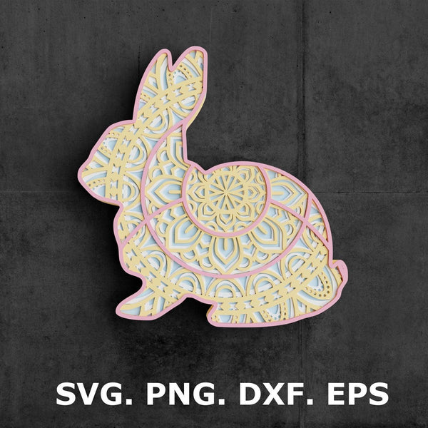 3D Easter SVG Layered Bundle  - 3D Mandala Svg-Rishasart