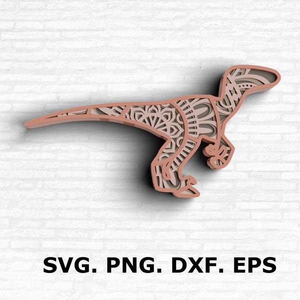 3D Dinosaur SVG DXF Bundle-Rishasart