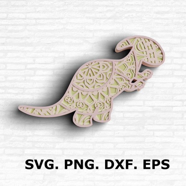 3D Dinosaur SVG DXF Bundle-Rishasart