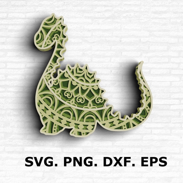 3D Dinosaur SVG DXF Bundle-Rishasart