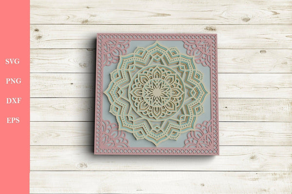 3D Shadow box SVG DXF - Layered Mandala Svg - 3D Mandala Svg files for Cricut-Rishasart