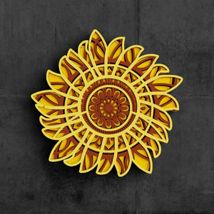 3D Sunflower SVG DXF Files 4,5 Layers-Rishasart