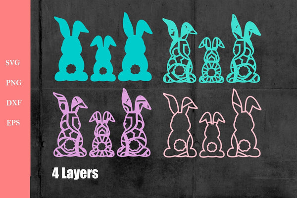 3D Easter Bunny SVG DXF files-Rishasart