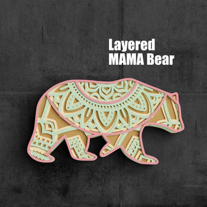 3D Mama Bear SVG DXF Files - Mothers Day Svg-Rishasart