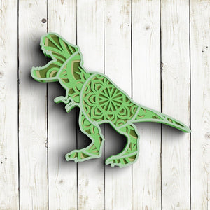 3D Dinosaur SVG DXF Files - 3D Mandala Svg-Rishasart