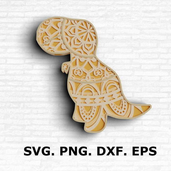 3D Dinosaur SVG DXF Bundle-Rishasart