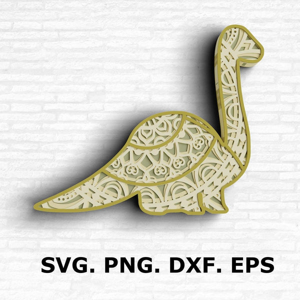 3D Dinosaur SVG DXF Bundle-Rishasart