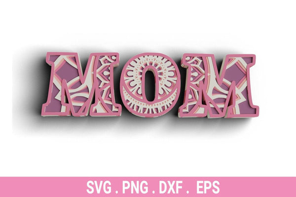 3D Mom SVG DXF files for Laser - Mothers Day SVG-Rishasart