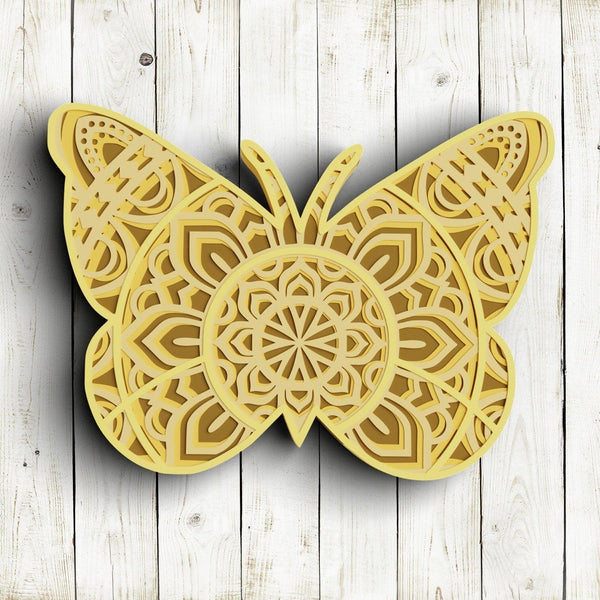 3D Butterfly Mandala SVG DXF files-Rishasart