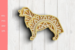 3D Golden Retriever Dog Mandala SVG DXF - Dog Svg-Rishasart