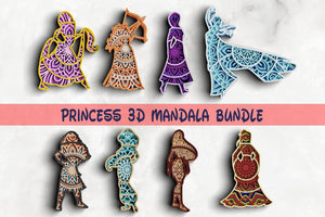 3D Princess SVG DXF files - Kids Svg-Rishasart