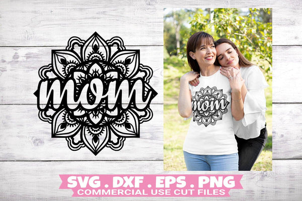 Mom Mandala SVG - SVG Files for Cricut, Mandala Flower Svg Digital Download-Rishasart