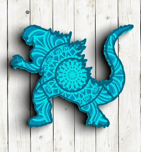 3D Godzilla SVG DXF - Monster Svg-Rishasart