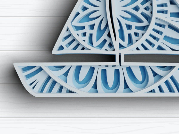 Multilayer Nautical SVG DXF - 3D layer Mandala Svg - Layered Mandala Svg files for Cricut-Rishasart