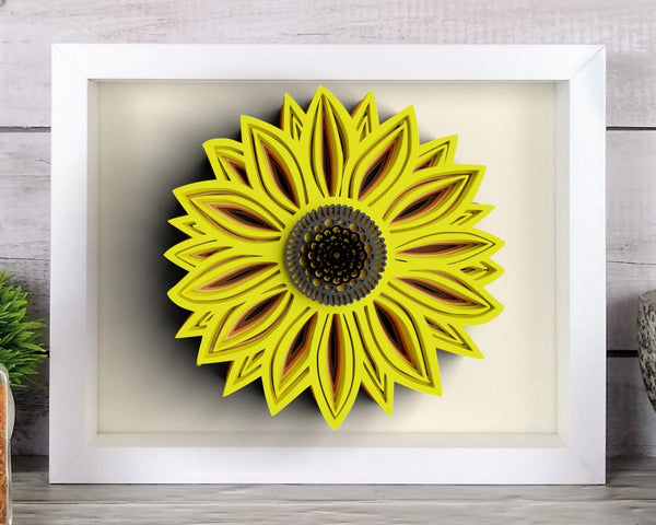 3D Sunflower SVG DXF 9 Layers - 3D Mandala Svg-Rishasart