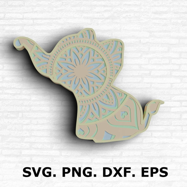3D Elephant SVG DXF Bundle - Baby Shower Svg-Rishasart