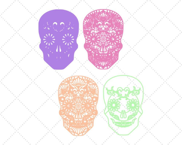 3D Sugar Skull SVG DXF files  - Skeleton Svg-Rishasart