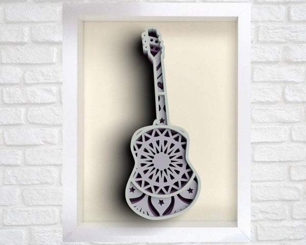 3D Guitar SVG DXF files - 3D Mandala Svg-Rishasart