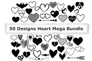 Heart SVG Bundle - Hand drawn heart Svg-Rishasart