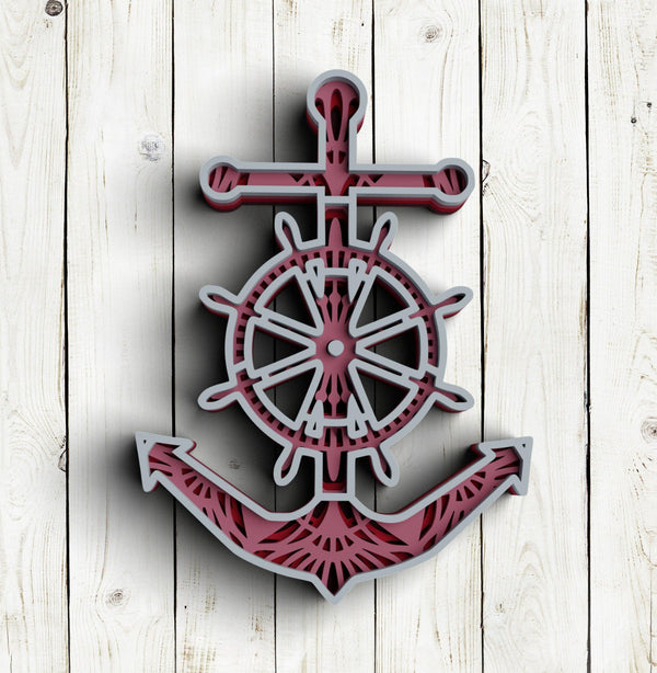 3D Anchor SVG DXF - 3D Mandala Svg - Cruise Svg-Rishasart