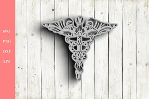 Layered Medical SVG DXF files for Laser Cut - Doctor Svg 3D Mandala Svg - Layered Mandala Svg files for Cricut-Rishasart