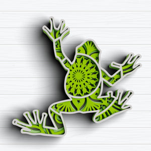 3D Frog Mandala SVG DXF files-Rishasart