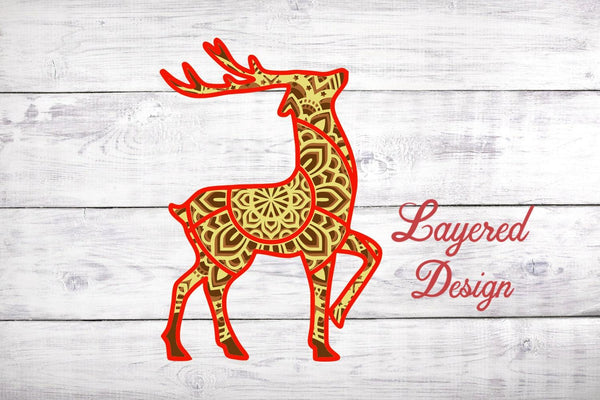 Reindeer SVG - 3D SVG - Christmas SVG files for Cricut Projects-Rishasart