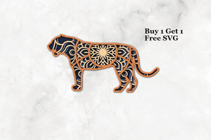 Tiger SVG 4 Layer 3D Mandala SVG PNG, Mandala Tiger Svg Mandala Wall Hanging, Animal Lover *Instant Download*  -Rishasart