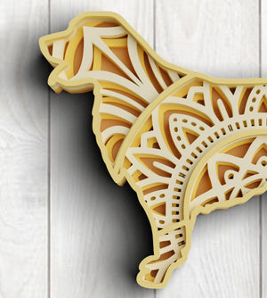 3D Golden Retriever Dog Mandala SVG DXF - Dog Svg-Rishasart