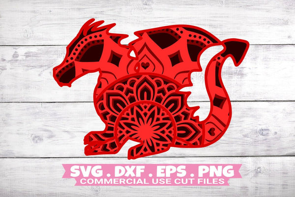 Dragon Layered SVG 4 Layer Animal Svg-Rishasart