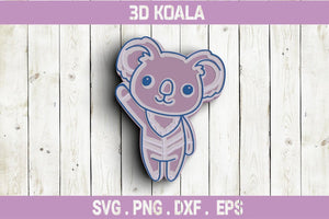 3D Layer Koala Mandala SVG DXF File - Plywood Cutting-Rishasart