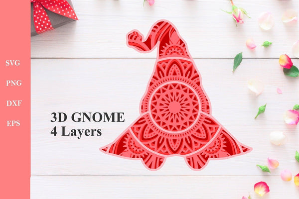 3D Valentine SVG - Valentine Gnome svg-Rishasart