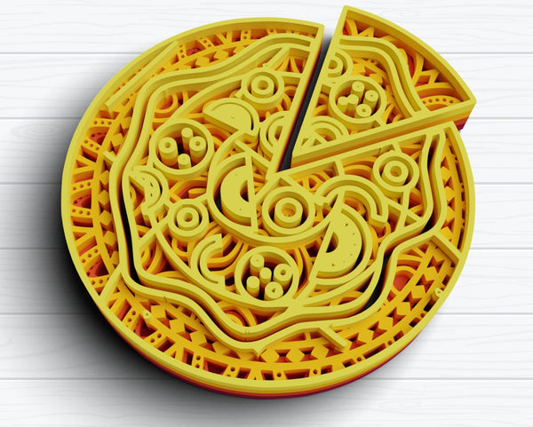 Multilayer Pizza SVG - Pizza cut file - 3D layer - Plywood cutting - Paper cutting - SVG file - 3D Mandala SVG-Rishasart