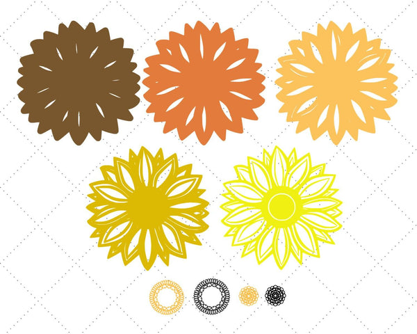 3D Sunflower SVG DXF 9 Layers - 3D Mandala Svg-Rishasart