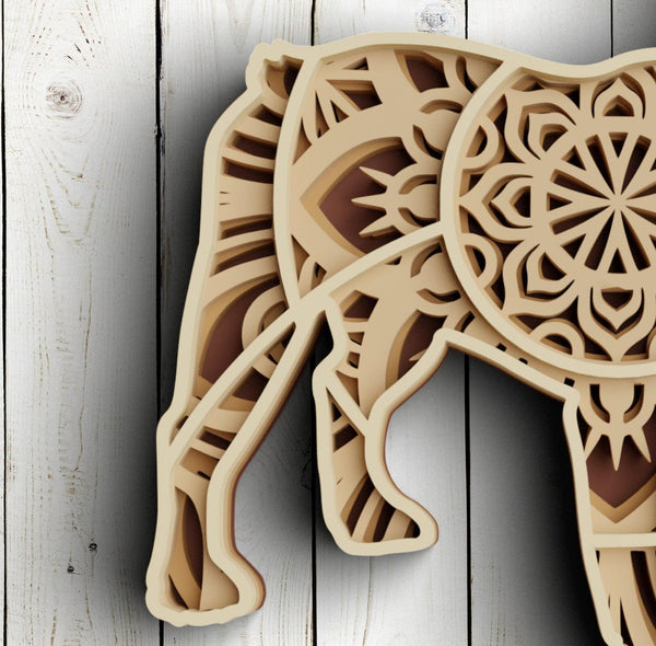 3D French Bull Dog Mandala SVG DXF-Rishasart