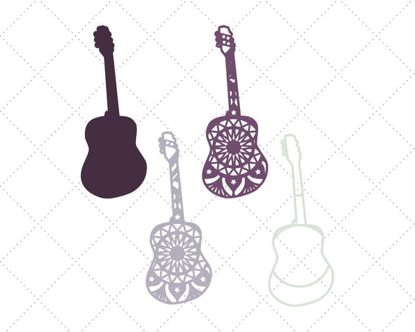 3D Guitar SVG DXF files - 3D Mandala Svg-Rishasart