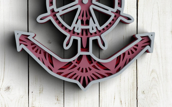 3D Anchor SVG DXF - 3D Mandala Svg - Cruise Svg-Rishasart