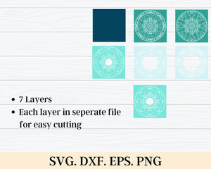 3D Shadow box SVG DXF - Reverse Layered-Rishasart