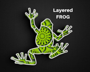 3D Frog Mandala SVG DXF files-Rishasart