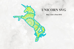 Unicorn SVG  5 Layer 3D Mandala SVG PNG, Layered Mandala Svg, Kindergarten Svg *Instant Download*-Rishasart