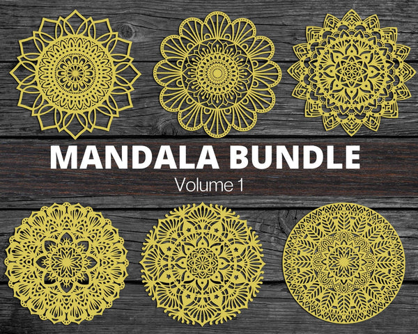 Mandala Monogram SVG DXF Bundle - Floral Mandala Svg files for Cricut, Laser Cut-Rishasart