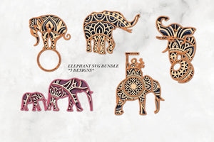 Elephant Svg  Bundle 3D Mandala SVG PNG-Rishasart