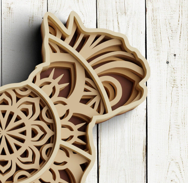 3D French Bull Dog Mandala SVG DXF-Rishasart