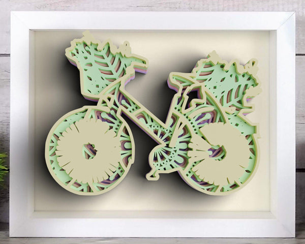 3D Floral Bicycle SVG DXF 5 Layers - Wedding Svg-Rishasart