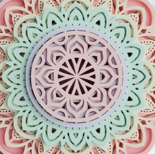 3D Flower Mandala SVG DXF 7 Layers-Rishasart